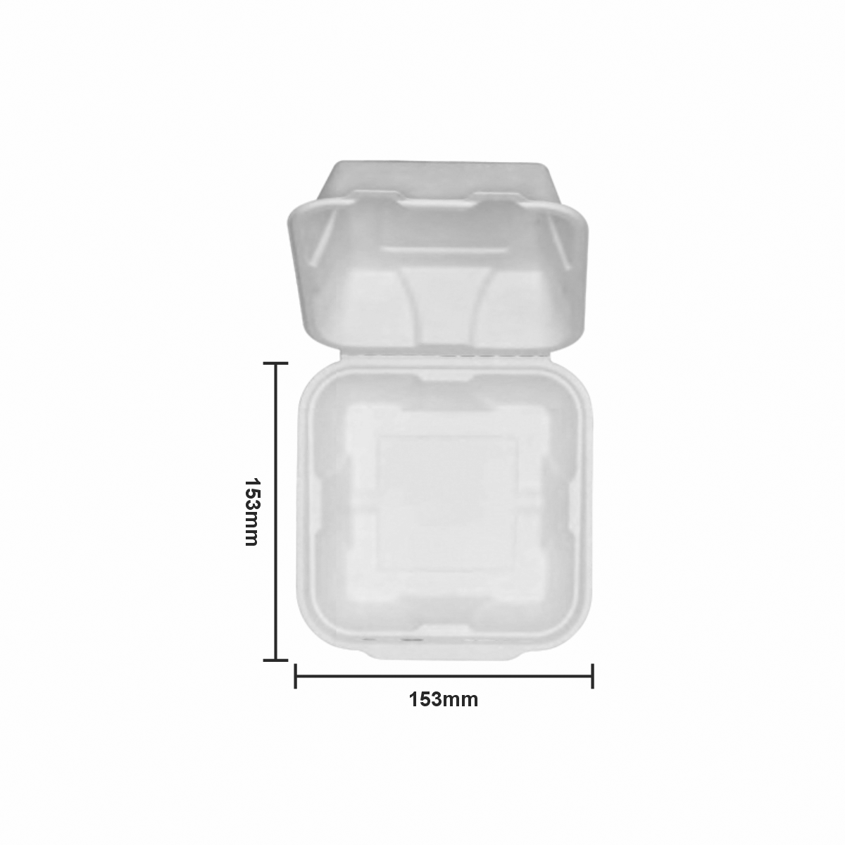 6x6 Disposable Clamshell Box 100 Dimention