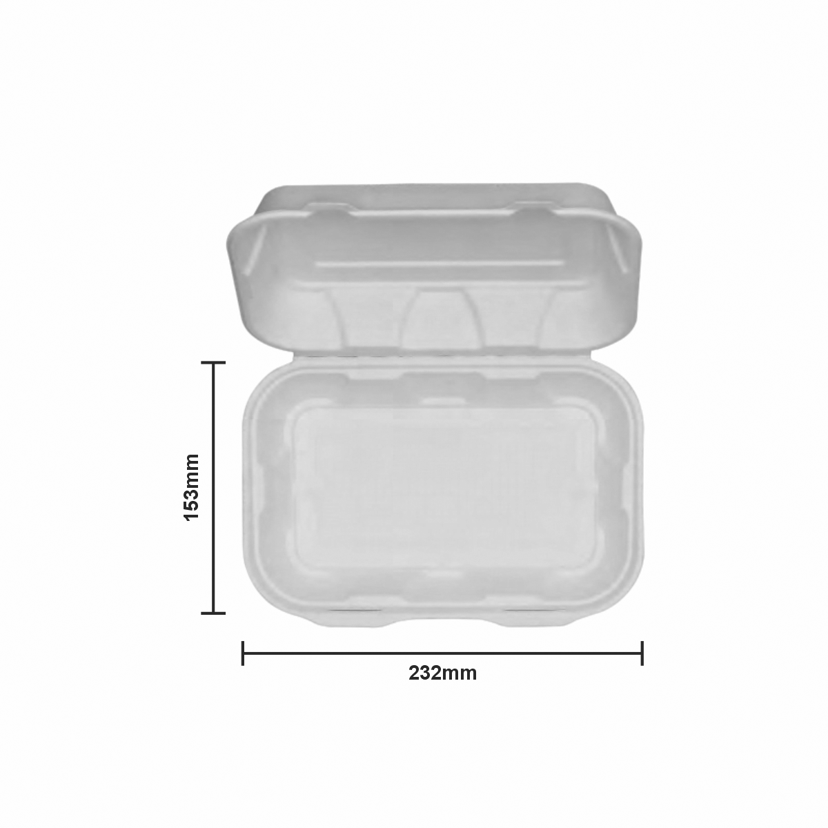 9x6 Disposable Clamshell Dimention